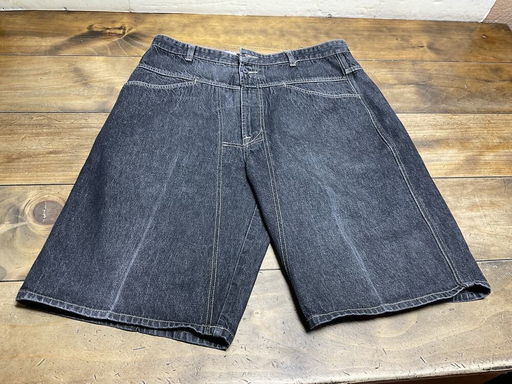 Marithe Francois Girbaud Mens 36 Black Denim Shorts Baggy Vintage 90s